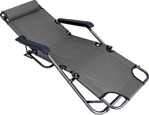 CreativeHome Leżak plażowy ogrodowy składany szary 3