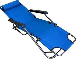 CreativeHome Leżak plażowy ogrodowy składany niebieski 3