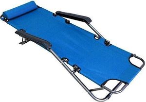 CreativeHome Leżak plażowy ogrodowy składany niebieski 4