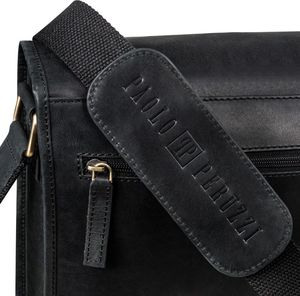 Paolo Peruzzi TORBA MĘSKA NA RAMIĘ CZARNA VINTAGE PAOLO PERUZZI T-06-BL 2