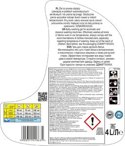BluxCosmetics Żel do prania odzieży dziecięcej 4L 2