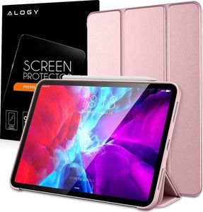 Etui na tablet Alogy Smart Pencil Case do iPad Air 4 2020/ iPad Pro 11 Różowe + Szkło 1