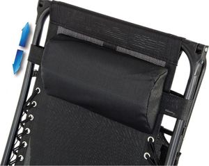 Saska Garden Fotel leżak ogrodowy składany z daszkiem i zagłówkiem czarny 13