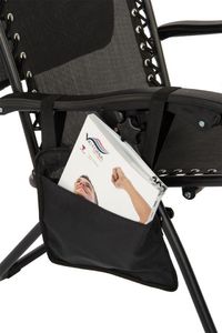 Saska Garden Fotel leżak ogrodowy składany z daszkiem i zagłówkiem czarny 7