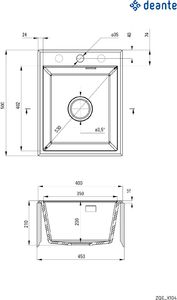 Zlewozmywak Deante Eridan Zlewozmywak granitowy 1-komorowy bez ociekacza - alabaster 2