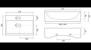 Umywalka Rea Umywalka ścienna/nablatowa Bonita 2
