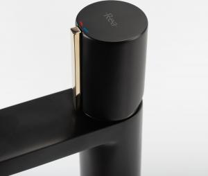 Bateria umywalkowa Rea Icon stojąca czarny mat + złoto (REA-B5680) 5