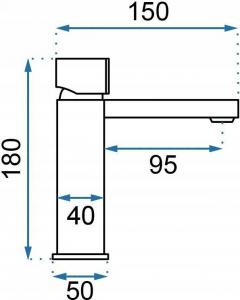 Bateria umywalkowa Rea Icon stojąca czarny mat + złoto (REA-B5680) 7