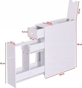 Costway Wąska szafka łazienkowa boczna 7