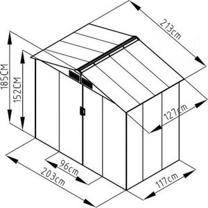 Costway Domek ogrodowy schowek narzędziowy blaszany 3