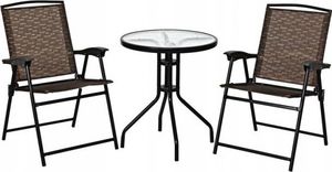 Costway Meble ogrodowe zestaw stół i 2 krzesła (OP3684) 1