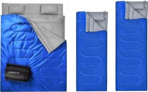 Costway Śpiwór turystyczny dwuosobowy z poduszkami (OP3650LS) 2