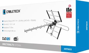 Antena RTV Cabletech Antena kierunkowa zewnętrzna Cabletech do cyfrowej TV naziemnej HD DVB-T Filtr LTE 6