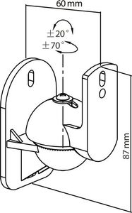 Cabletech Uchwyt ścienny głośnikowy maksymalne obciążenie 3,5 kg 2