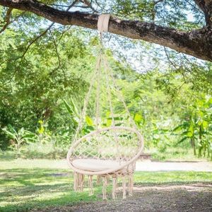 Costway Huśtawka fotel wiszący hamak boho (HW66932WH) 8