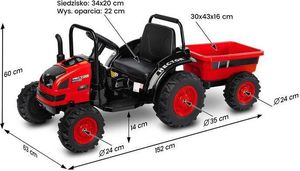 Toyz Traktor na akumulator z przyczepką Caretero Toyz Hector akumulatorowiec + pilot - czerwony 3