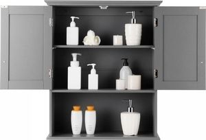 Costway Szafka wisząca zamykana z 3 półkami 9