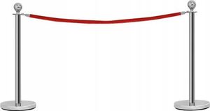 Costway Słupki odgradzające z czerwoną taśmą zestaw 4 szt. 4