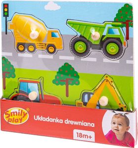 Smily Play Smily Play Układanka Drewniana Pojazdy Puzzle 4 el 1