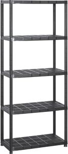 vidaXL Regał 5-poziomowy, czarny, 284x38x170 cm, plastik 2