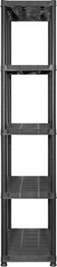 vidaXL Regał 5-poziomowy, czarny, 213x38x170 cm, plastik 4