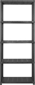 vidaXL Regał 5-poziomowy, czarny, 142 x 38 x 170 cm, plastik 3