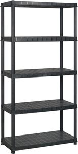 vidaXL Regał 5-poziomowy, czarny, 274,5x45,7x185 cm, plastik 3
