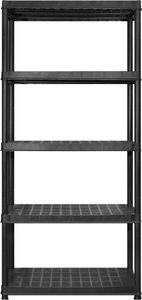 vidaXL Regał 5-poziomowy, czarny, 274,5x45,7x185 cm, plastik 4