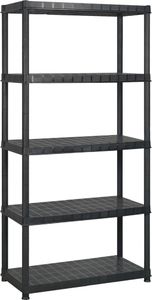 vidaXL Regał 5-poziomowy, czarny, 255x40x185 cm, plastik 3