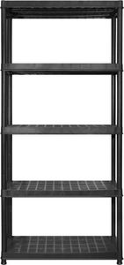 vidaXL Regał 5-poziomowy, czarny, 255x40x185 cm, plastik 4