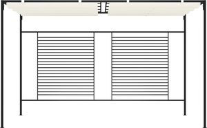 vidaXL Altana ogrodowa ze zwijanym dachem, 3x4x2,3m, kremowa, 180 g/m 2