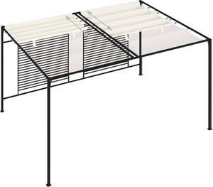 vidaXL Altana ogrodowa ze zwijanym dachem, 3x4x2,3m, kremowa, 180 g/m 4