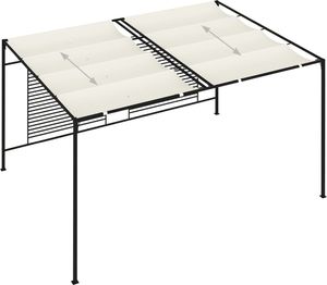 vidaXL Altana ogrodowa ze zwijanym dachem, 3x4x2,3m, kremowa, 180 g/m 5