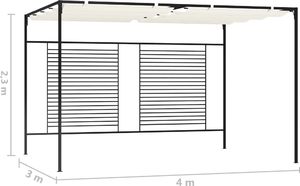 vidaXL Altana ogrodowa ze zwijanym dachem, 3x4x2,3m, kremowa, 180 g/m 7