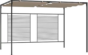 vidaXL Altana ogrodowa ze zwijanym dachem, 3x4x2,3 m, taupe, 180 g/m 1