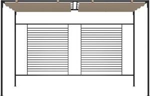 vidaXL Altana ogrodowa ze zwijanym dachem, 3x4x2,3 m, taupe, 180 g/m 2