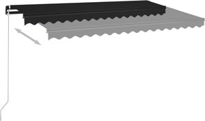 vidaXL Ręcznie zwijana markiza z LED, 450x350 cm, antracytowa 4