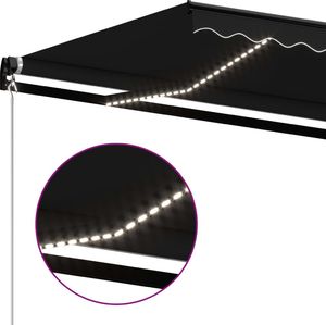 vidaXL Ręcznie zwijana markiza z LED, 450x350 cm, antracytowa 6