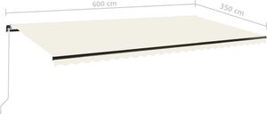 vidaXL Ręcznie zwijana markiza, 600x350 cm, kremowa 7