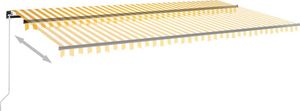 vidaXL Ręcznie zwijana markiza z LED, 600x350 cm, żółto-biała 3