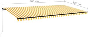 vidaXL Ręcznie zwijana markiza z LED, 600x350 cm, żółto-biała 7