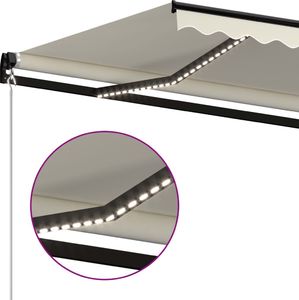 vidaXL Ręcznie zwijana markiza z LED, 600x350 cm, kremowa 5