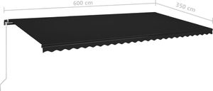 vidaXL Ręcznie zwijana markiza, 600x350 cm, antracytowa 7