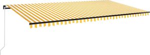 vidaXL Ręcznie zwijana markiza, 600x350 cm, żółto-biała 2