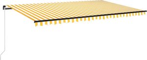 vidaXL Ręcznie zwijana markiza z LED, 500x350 cm, żółto-biała 2