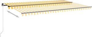 vidaXL Ręcznie zwijana markiza z LED, 500x350 cm, żółto-biała 3