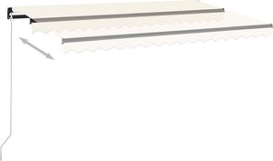 vidaXL Ręcznie zwijana markiza z LED, 450x350 cm, kremowa 3