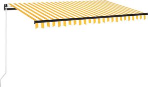vidaXL Ręcznie zwijana markiza z LED, 400 x 350 cm, żółto-biała 2
