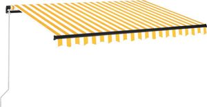 vidaXL Ręcznie zwijana markiza z LED, 350 x 250 cm, żółto-biała 2