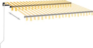 vidaXL Ręcznie zwijana markiza z LED, 350 x 250 cm, żółto-biała 3